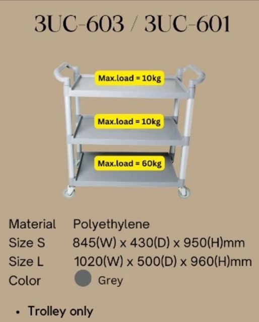 Kitchen Trolley Size L:- 1020(W) X 500(D) X 960(H)mm
