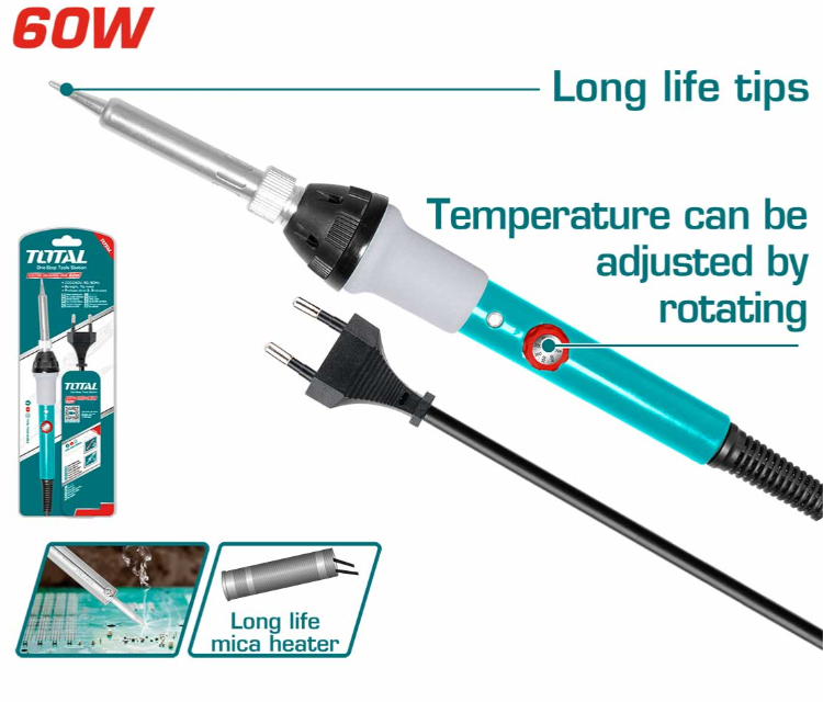 TOTAL TET160831 ELECTRIC SOLDERING IRON (VOLTAGE : 220-240V ~ 50/60HZ / INPUT POWER 60W)