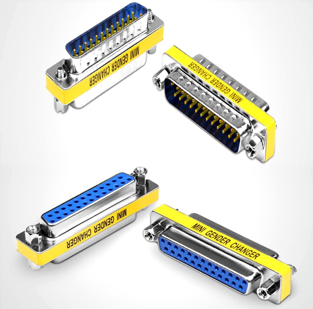 25 PIN SERIAL DB25-MALE TO MALE MINI GENDER CHANGER ADAPTER COUPLER CONVERTER