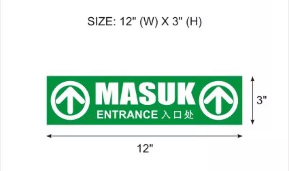QS Name Plate Masuk/Keluar 12" X 3"
