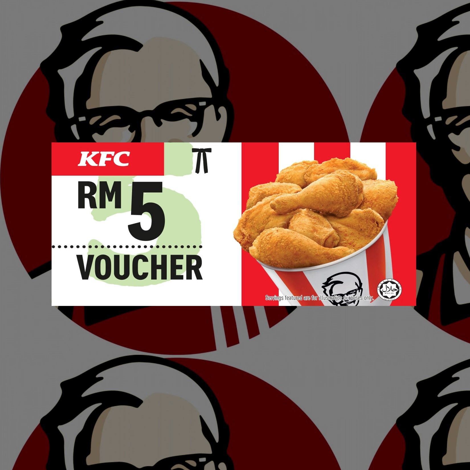 Genuine Malaysia- KFC 10pcs Cash Voucher RM 5 Off - Physical Voucher