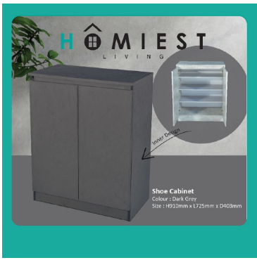 RYM Furniture 2 Door Shoe Cabinet (4-Tier)