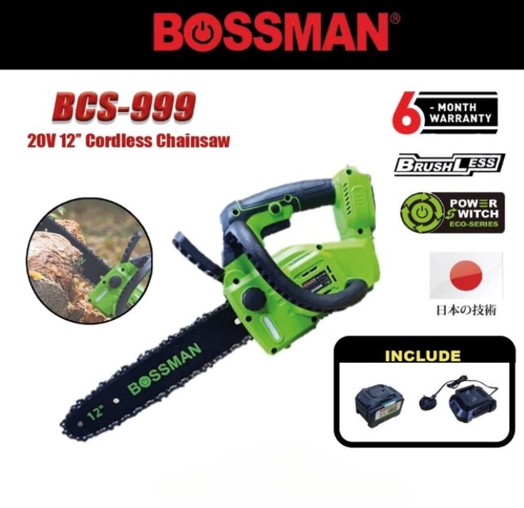 BOSSMAN BCS-999 CORDLESS BRUSHLESS 20V CHAINSAW
