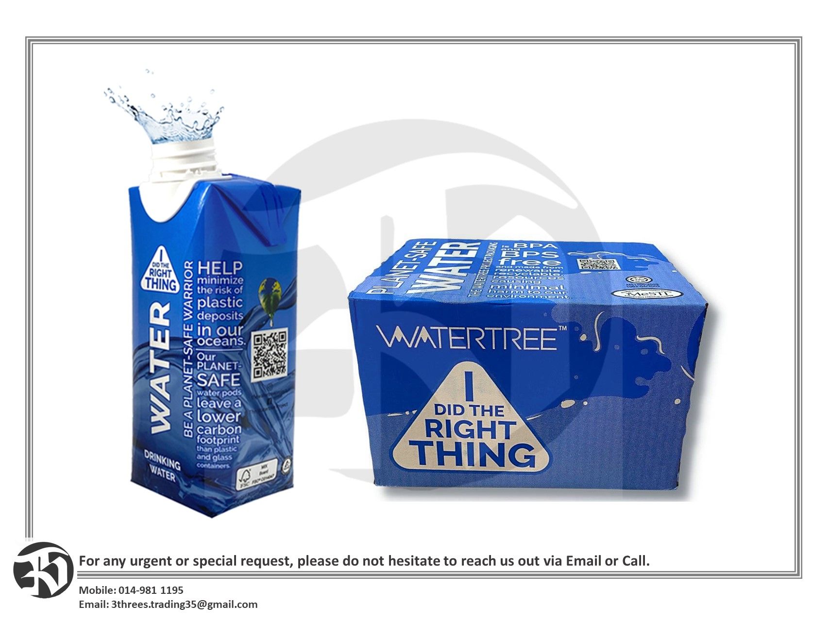 WATERTREE RO Drinking Water 330ml / 500ml (12pcs/ctn)