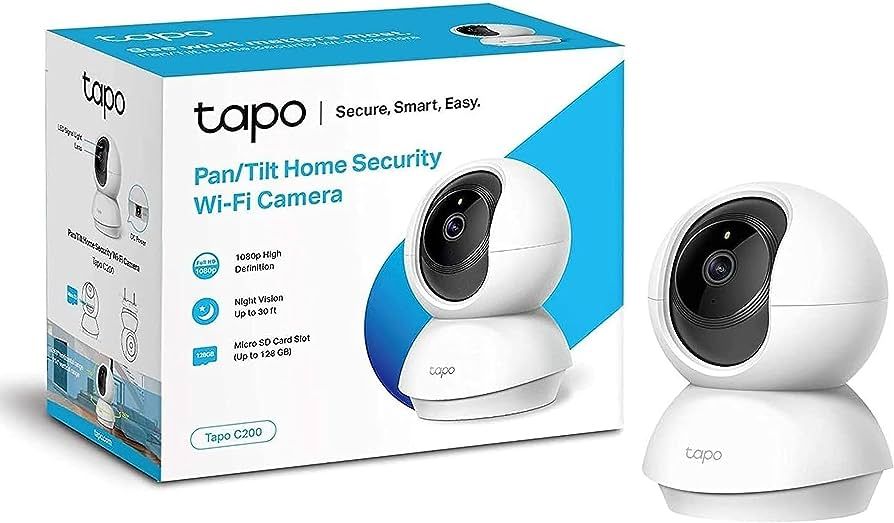 Pan/Tilt Home Security Wi-Fi Camera Tapo C200 with (Micro SD Card 32GB)