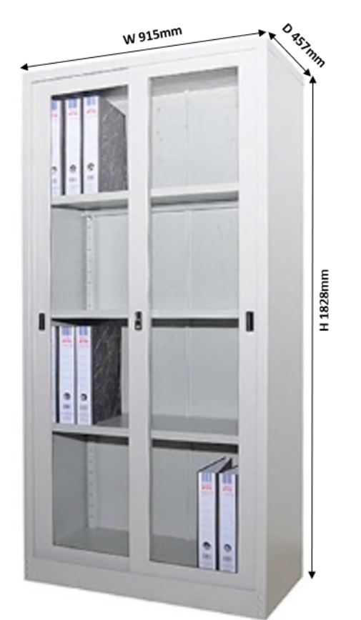 *Full Height Glass Sliding Door Cupboard Model : S119
