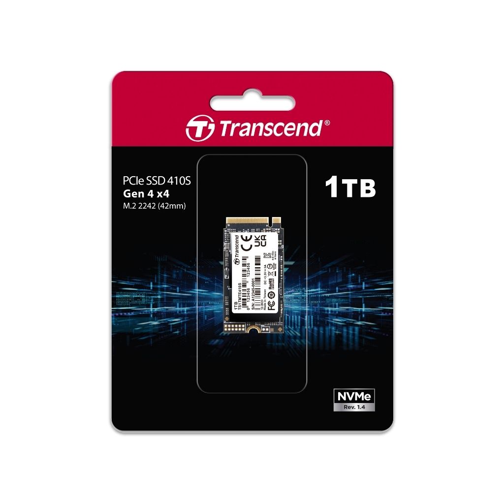 Transcend MTE410S M.2 PCIe SSD 2242 PCIe NVMe Gen4x4 3D NAND Single Sided ( 1TB ) - Upgrade for Laptop