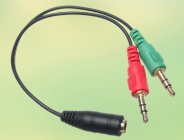 Audio 3.5mm (F) To 2-Way Audio+ Microphone Splitter
