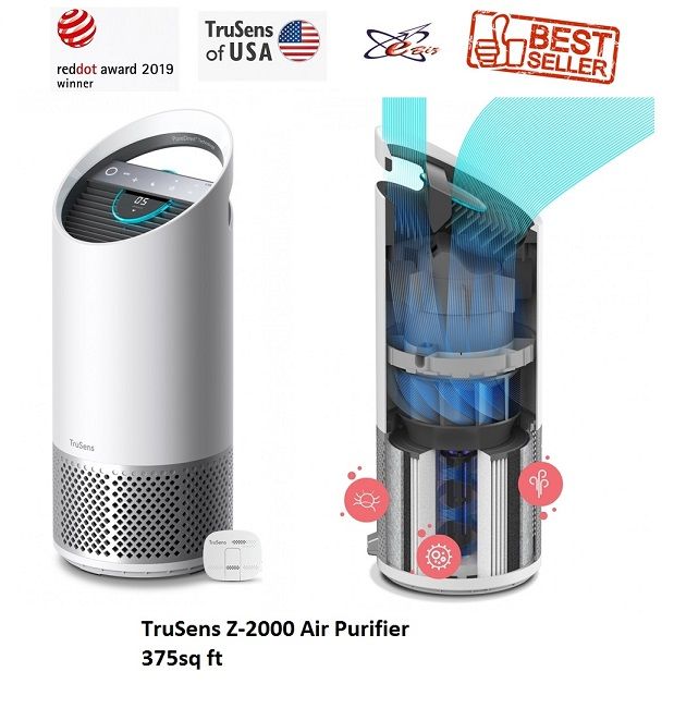 Trusens Z-2000 Air Purifier with SensorPod Air Quality Monitor, Medium Room - 375 Sq Ft Range (Air Purifier, Indoor Air Quality, Healthy Air, Healthy Buildings, Clean Air, Medical Grade Air Purifier, Air Humidifier, Healthier Air)
