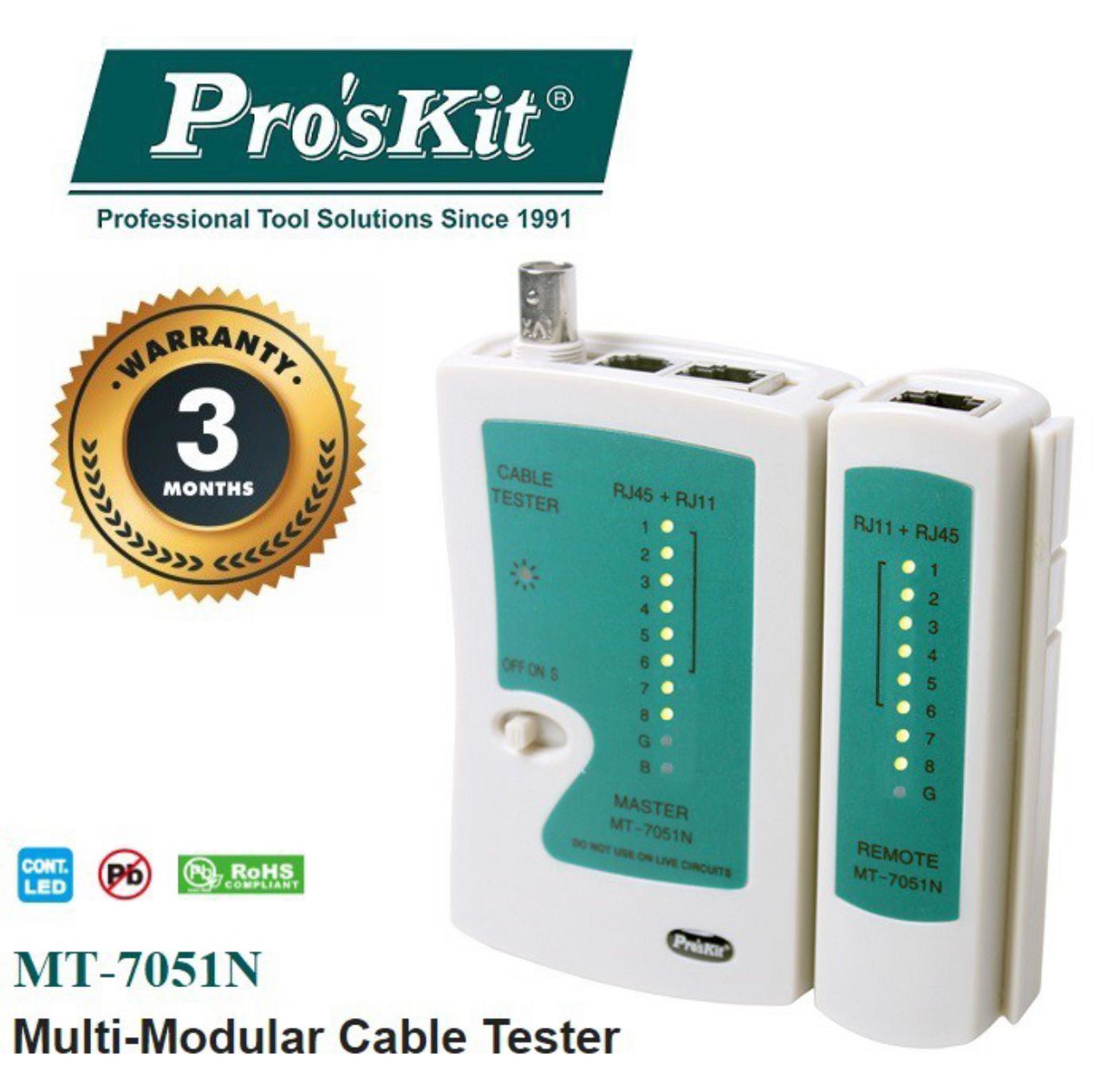 Proskit MT-7051N Multi Modular RJ45 Network Cable Tester