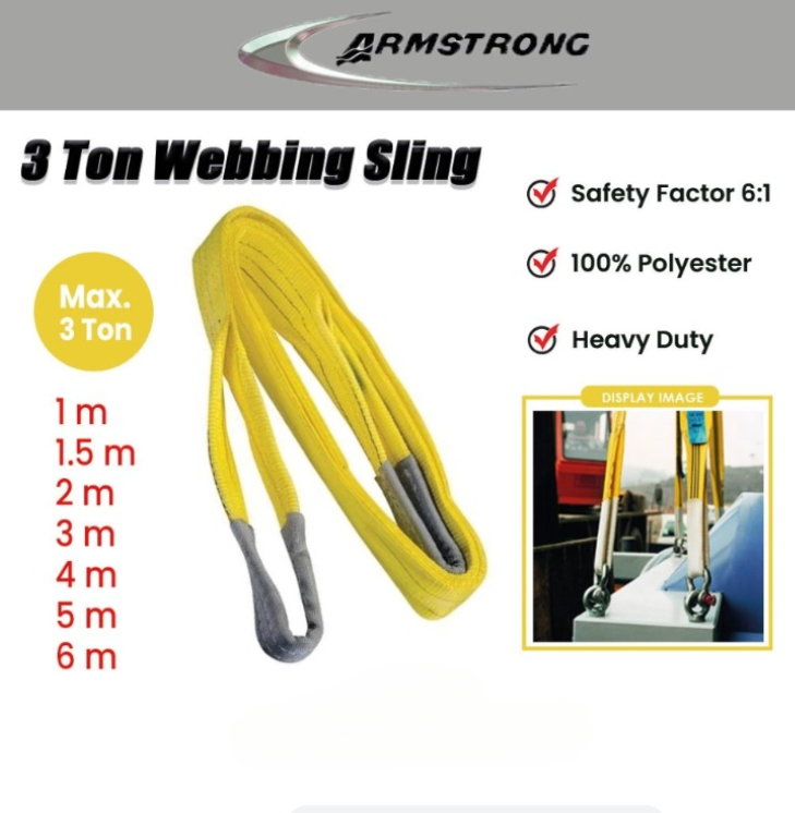 ARMSTRONG 3 TON HEAVY DUTY POLYESTER WEBBING SLING