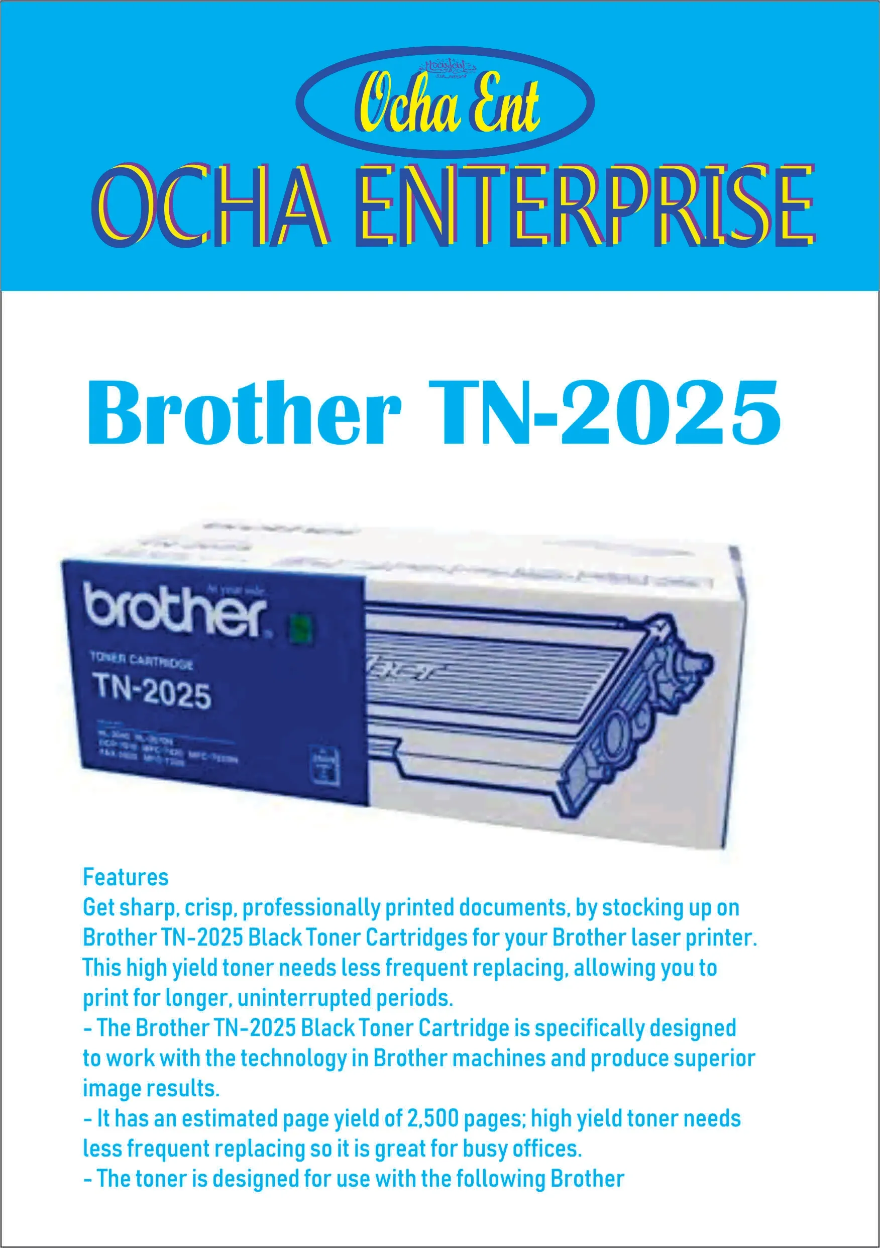 Brother TN-2025 Toner-ocha