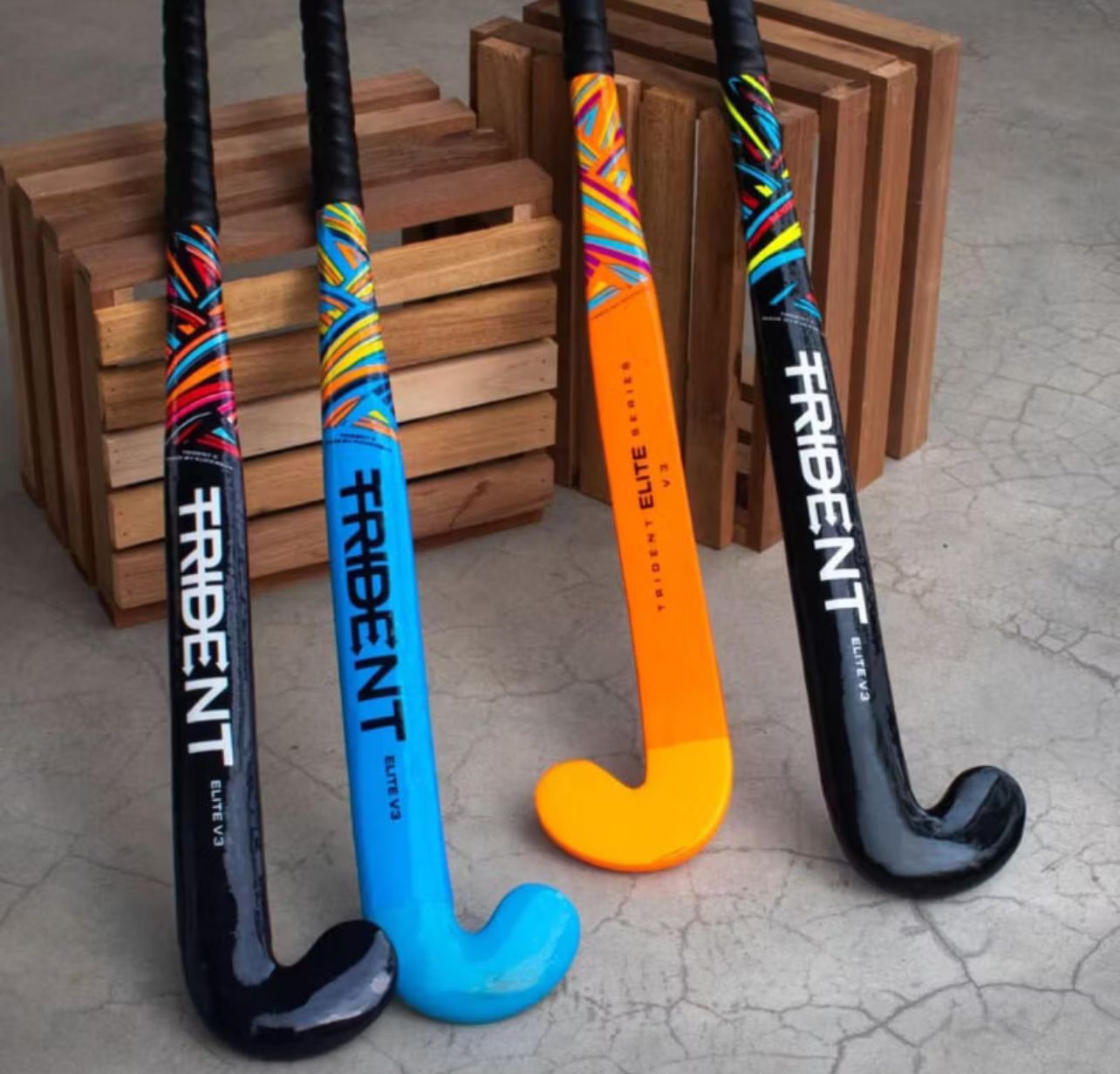 Trident Elite Wooden Fiberglass Reinforced Hockey Stick