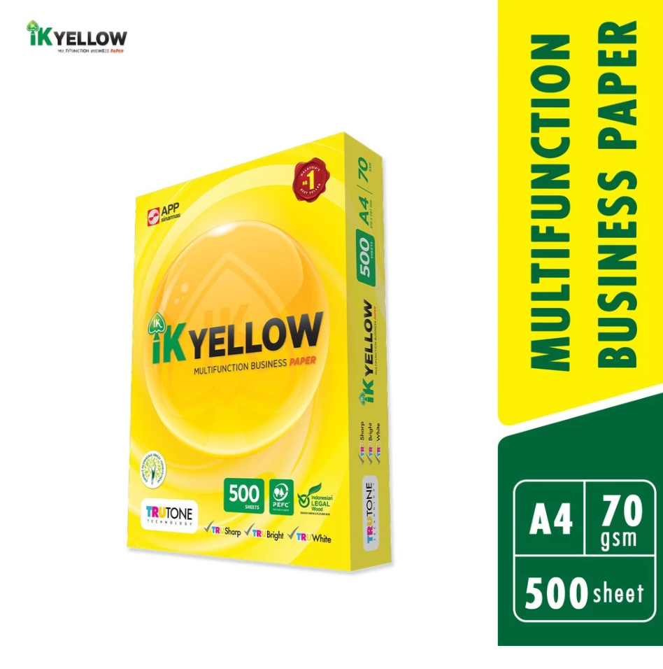 IK Yellow 500s 70gsm A4 Paper 1 Ream (500 sheets/ream)