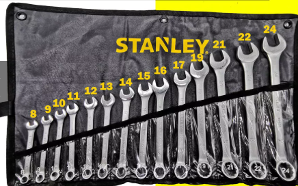 Stanley 14PC CWB Black PouchSet  -metric (8, 9, 10, 11, 12, 13, 14, 15, 16, 17, 19, 21, 22, 24mm)
