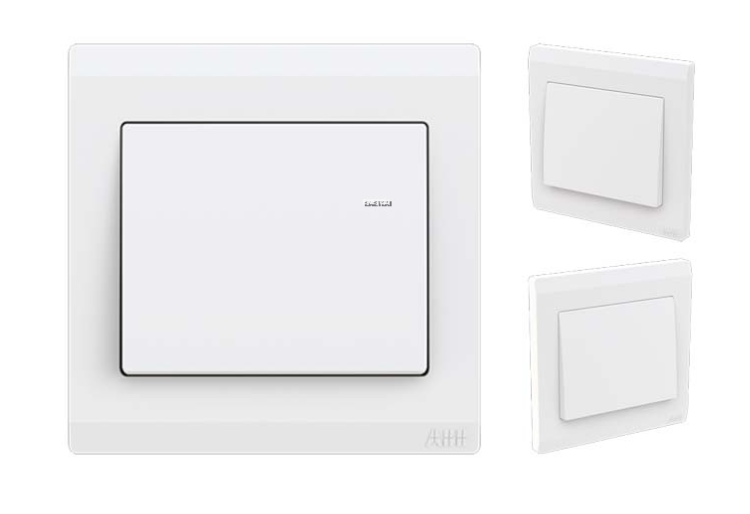 ABB INORA BL101 1G 1-WAY & BL105 1G 2-WAY SWITCH, WHITE