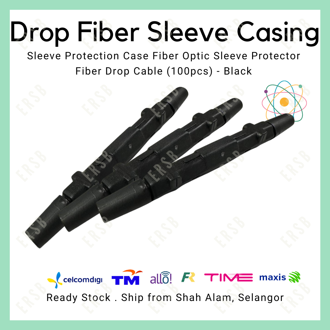 Drop Fiber Optic Sleeve Protection Casing Black or White