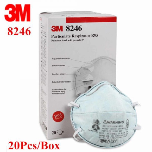 3M 8246 SIRIM & DOSH APPROVED, R95, With Nuisance Level Acid Gas Relief / 3M Particulate Respirator - 20pcs/box