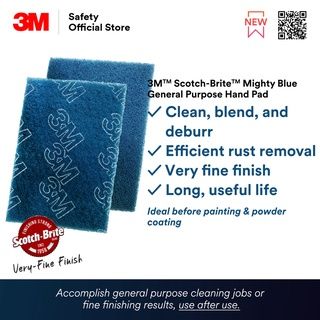 3M Scotch Brite Mighty Blue General Purpose Hand Pad (1 box 5 pcs)