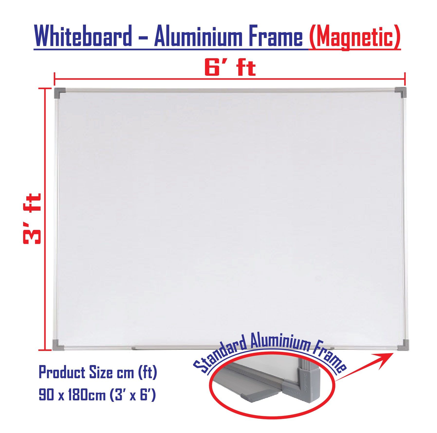 WHITEBOARD 3' X 6' MAGNETIC
