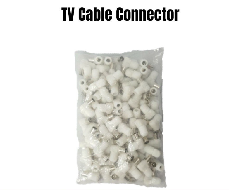 100PCS CATV RIGHT ANGLE RF TV CABLE CONNECTOR (PLASTIC)TVCN101