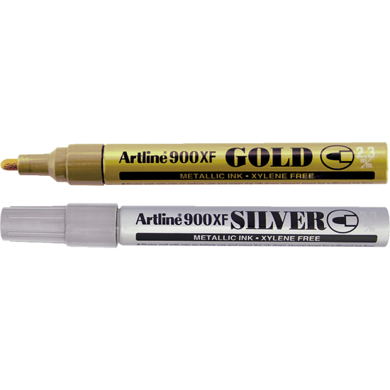 ARTLINE 900XF EK-900XF (2.3MM) METALLIC SILVER & GOLD INK MARKER /12PCS_BOX