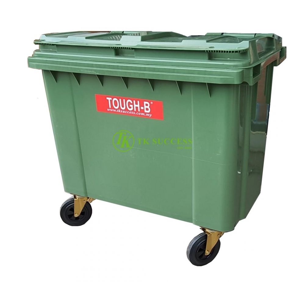 *Four Wheel Garbage Trash Bin MGB 1100-Litres HDPE (Green)