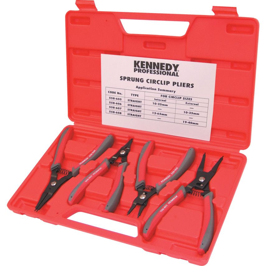 KNDY Kennedy 10-65mm SPRUNG CIRCLIP PLIER SET (4-PCE) - KEN5586090K