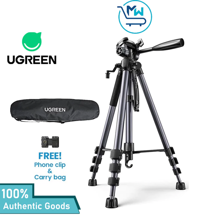 UGREEN Camera Tripod Stable Floor Stand 360 Rotation Aluminum Travel Outdoor Selfie Photography Video Live Broadcast