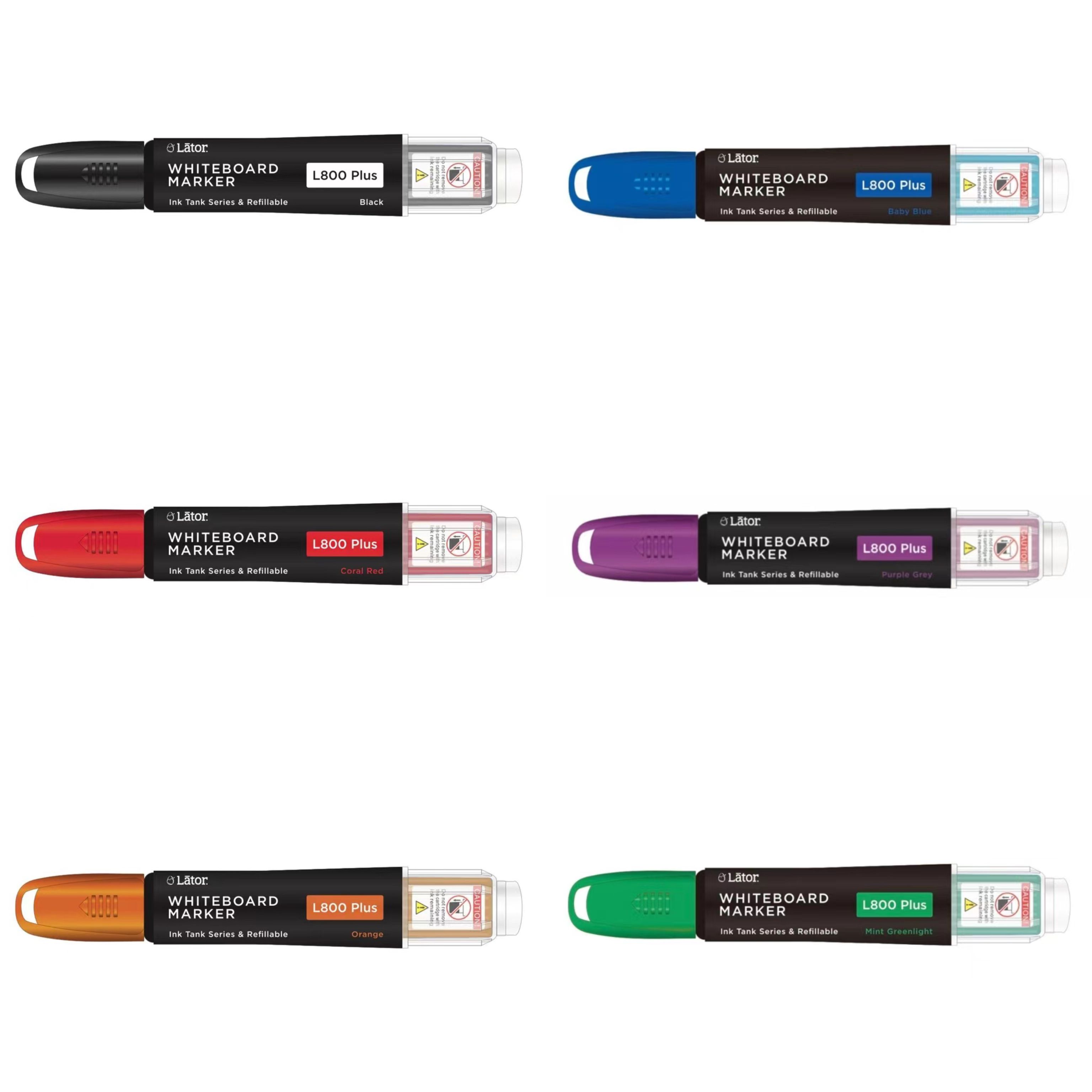 LATOR WHITEBOARD MARKER L800 PLUS BLACK/BLUE/RED/ORANGE/GREEN/VIOLET
