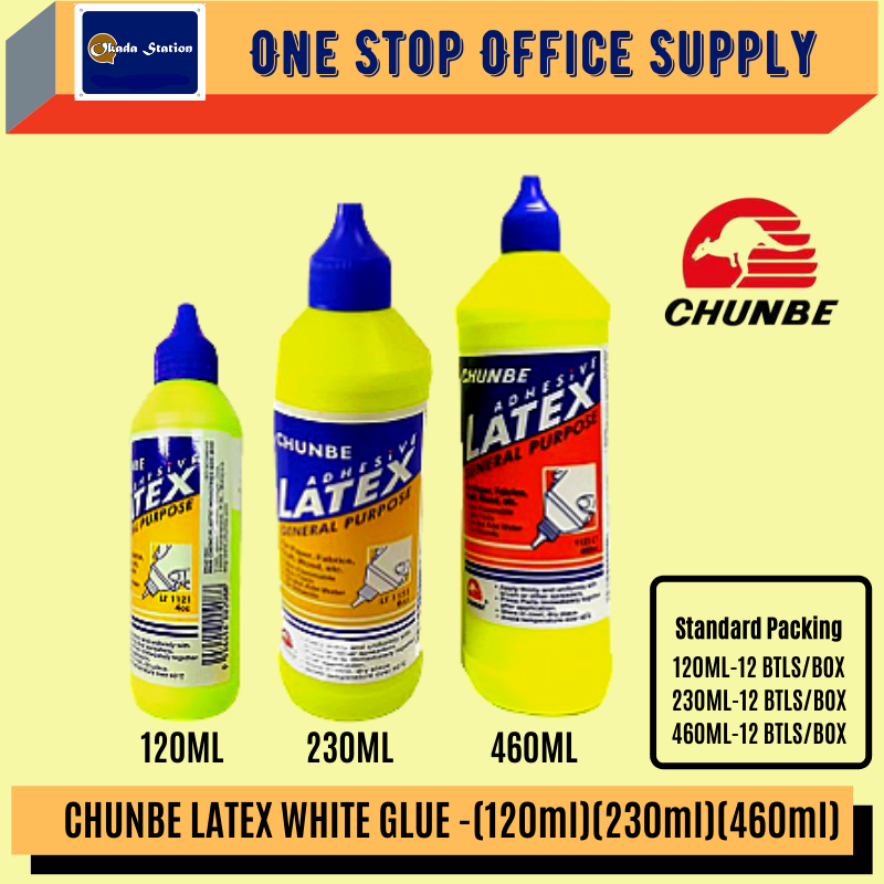 CHUNBE LATEX WHITE GLUE (YELLOW BOTTLE)-120ml,230ml,480ml /Chunbe /Glue /Latex White Glue /White Glue /
