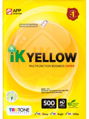 IK Yellow A4 Paper 80gsm 500's