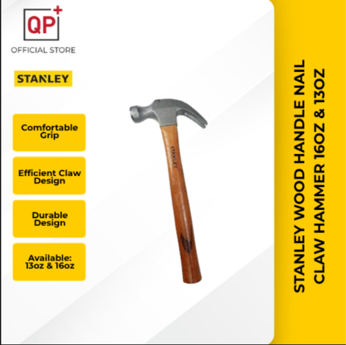 STANLEY WOOD HANDLE NAIL CLAW HAMMER 16OZ & 13OZ l PALU GAGANG KAYU TUKUL BESI KUKU KAMBING l 锤子-13OZ/ 354G