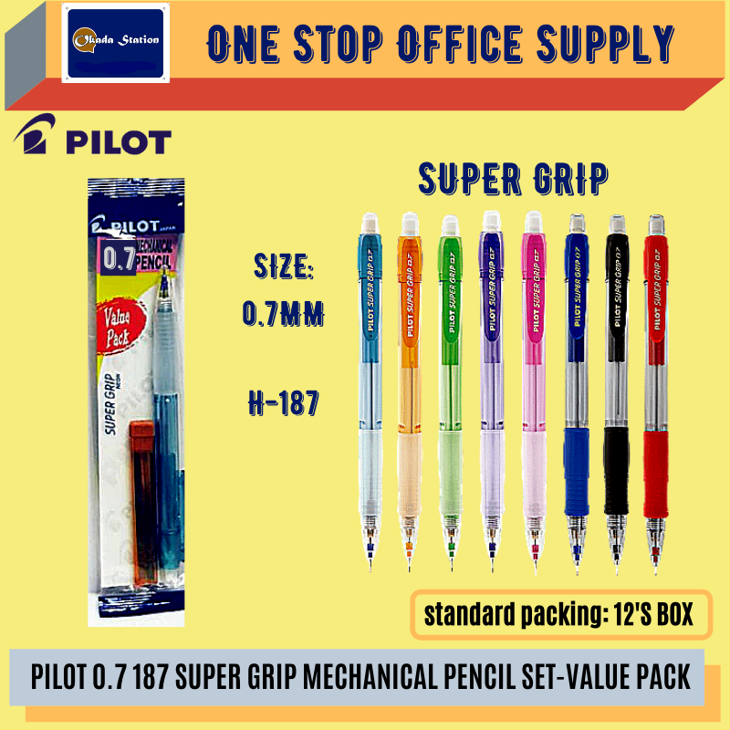 PILOT 0.7 MM 187 MACHANICAL PENCIL SET-VALUE PACK / Pilot / Machanical Pencil / 0.7mm / Pilot 187 / Super Grip Pencil / Pilot Machanical Pencil Set