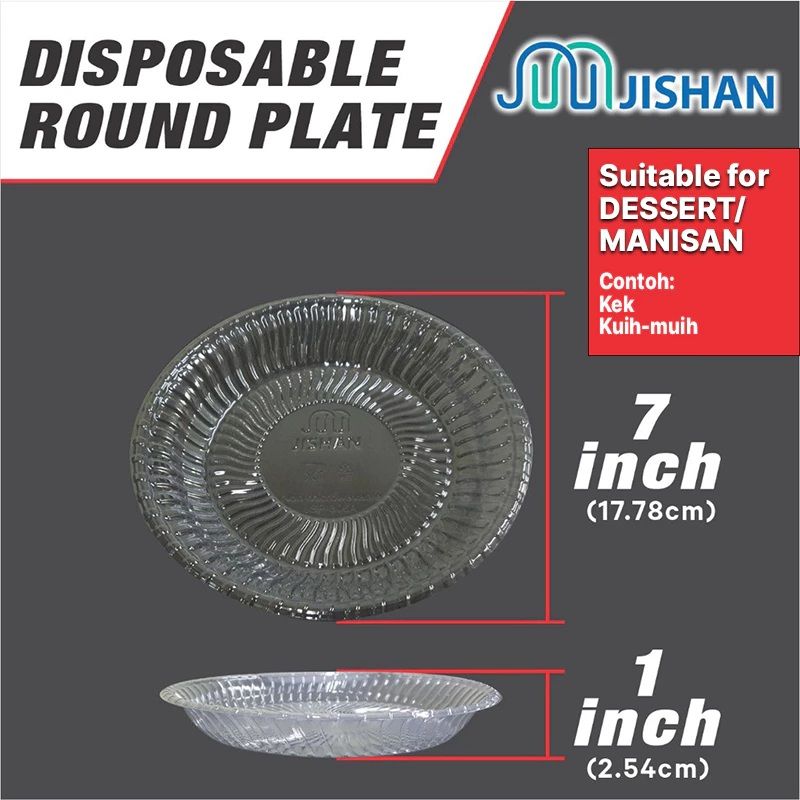 Disposable Clear Plastic Plate 7"/9"/10" (50pcs)