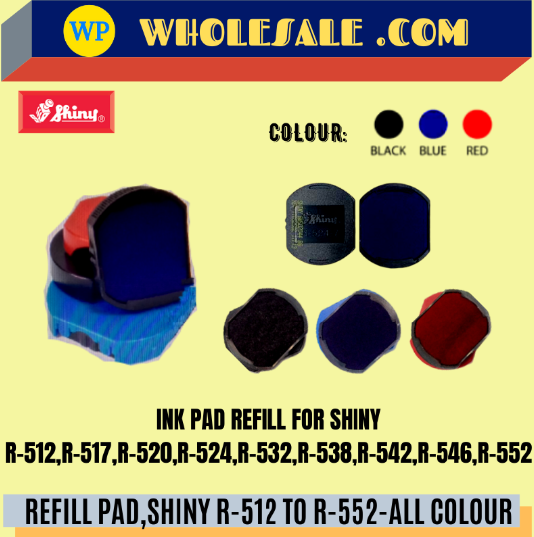 SHINY / REFILL PAD / R-512 TO R-552 / ALL COLOUR / REFILL INK / STAMP PAD REFILL /