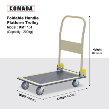 KOMADA Foldable Handle Platform Trolley (KMT 134) H84.5 x W48 x L74 cm