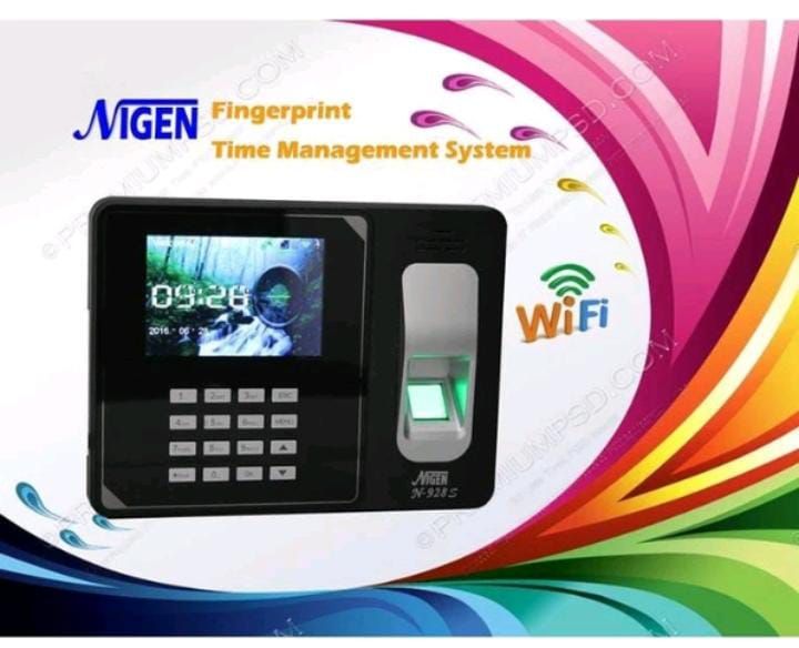 Nigen N-928S finger print time attendance recorder C/W back-up battery