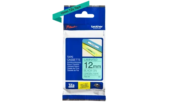 Brother TZe-731 Black on Green (12mm) Tapes
