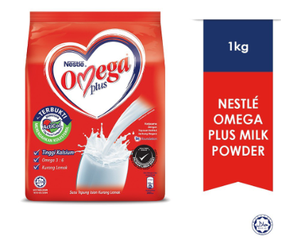 *Nestle Omega Plus Plain Milk Powder (1kg x 3 packs)