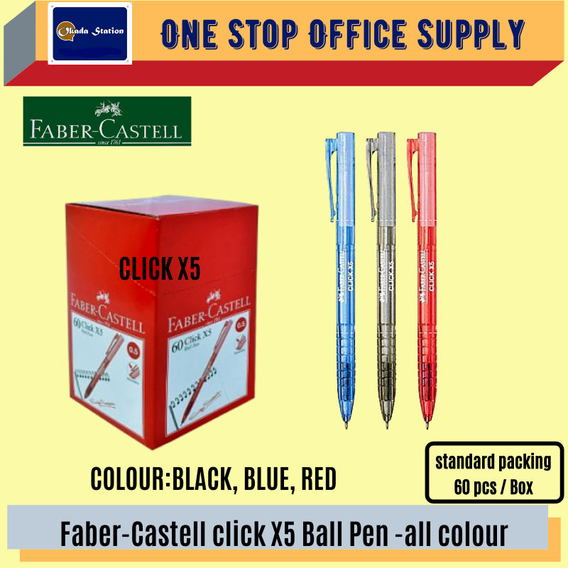 FABER CASTELL CLICK X5 BALL PEN 1425-ALL COLOUR / Faber Castell / Ball Pen / Faber Castell Pen / Click X5 Ball Pen / Faber Castell Click X5 Ball Pen