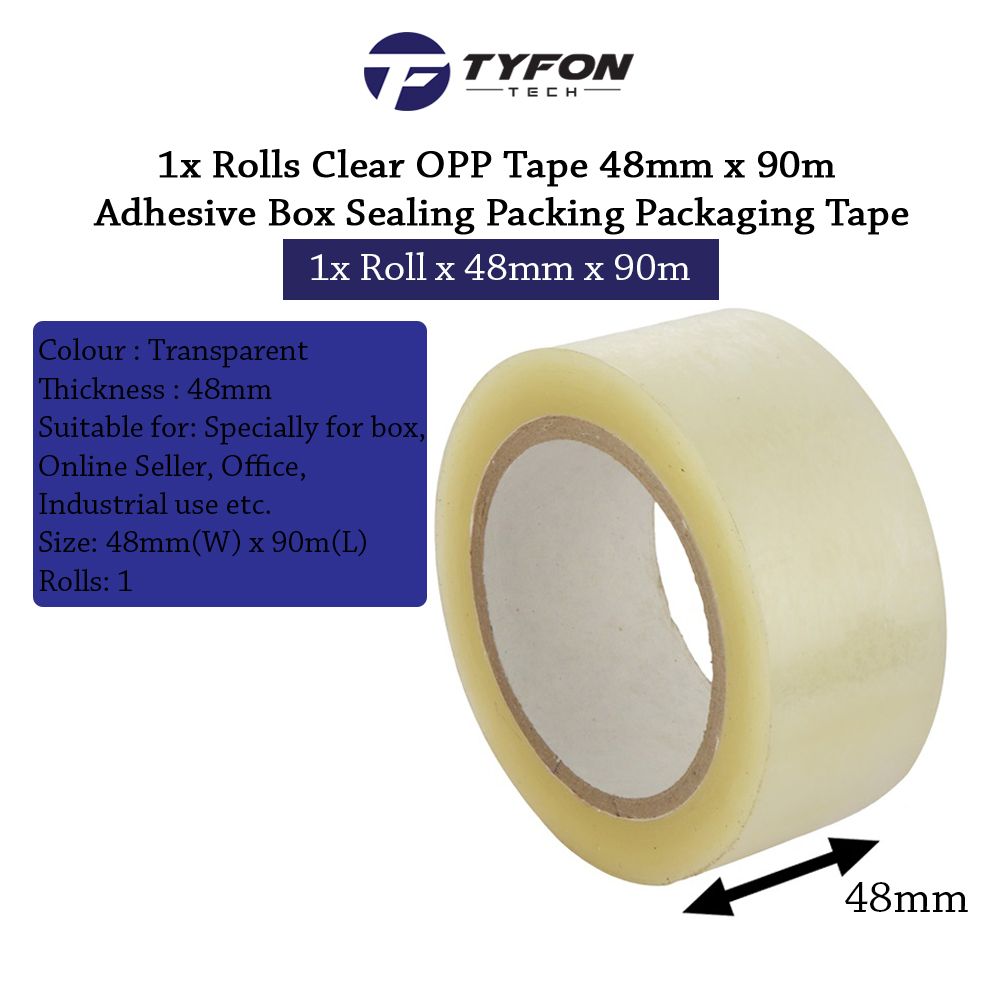 1x Roll Clear OPP Tape 48mm x 90m Adhesive Box Sealing Packing Packaging Tape