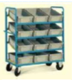 Temo 1300*650*1500mm 300kg 4-Layer Plastic Bin Trolley
