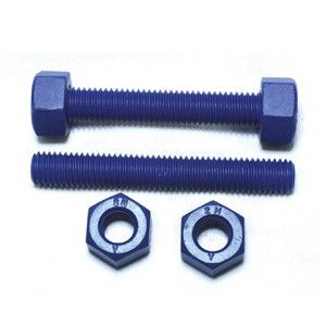 B7 STUD BOLT C/W 2PCS 2H HEX NUTS (FCC BLUE) 1/2" 13UNC x 100MM