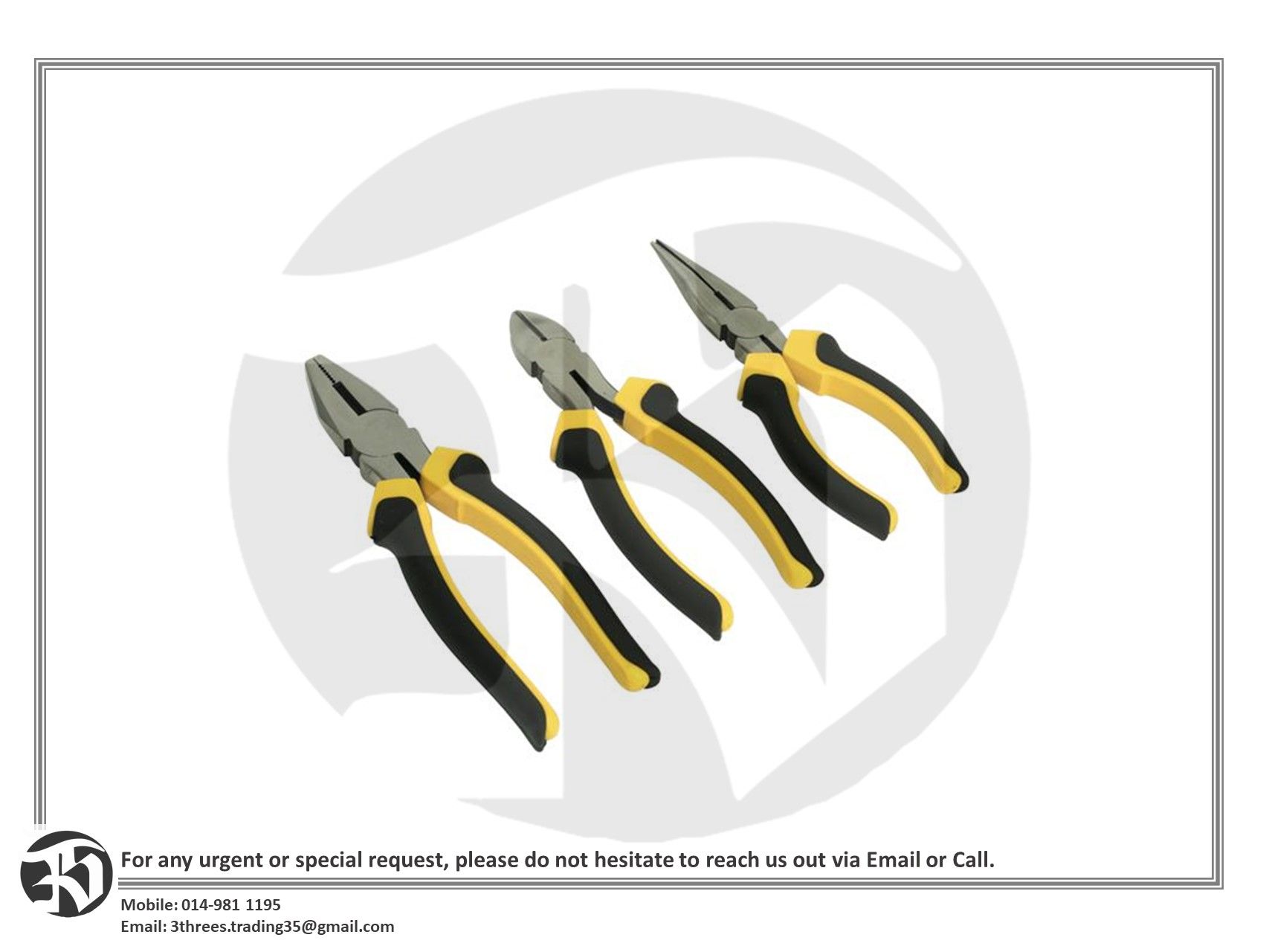 Siegen S0645 Comfort Grip Pliers Set 3 pcs