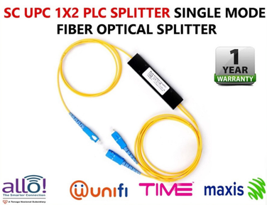SC UPC 1X2 PLC SPLITTER 1M 3.0 SINGLE MODE FIBER OPTICAL SPLITTER PL201