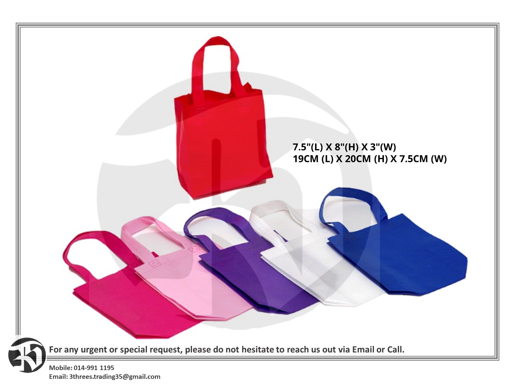 Non Woven Bag-1C 1S (logo and motto)
