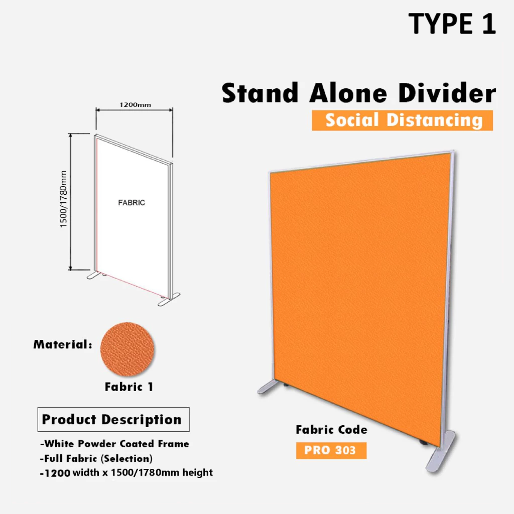 Stand Alone Partition 178cm (Height) x 1200mm (Width)