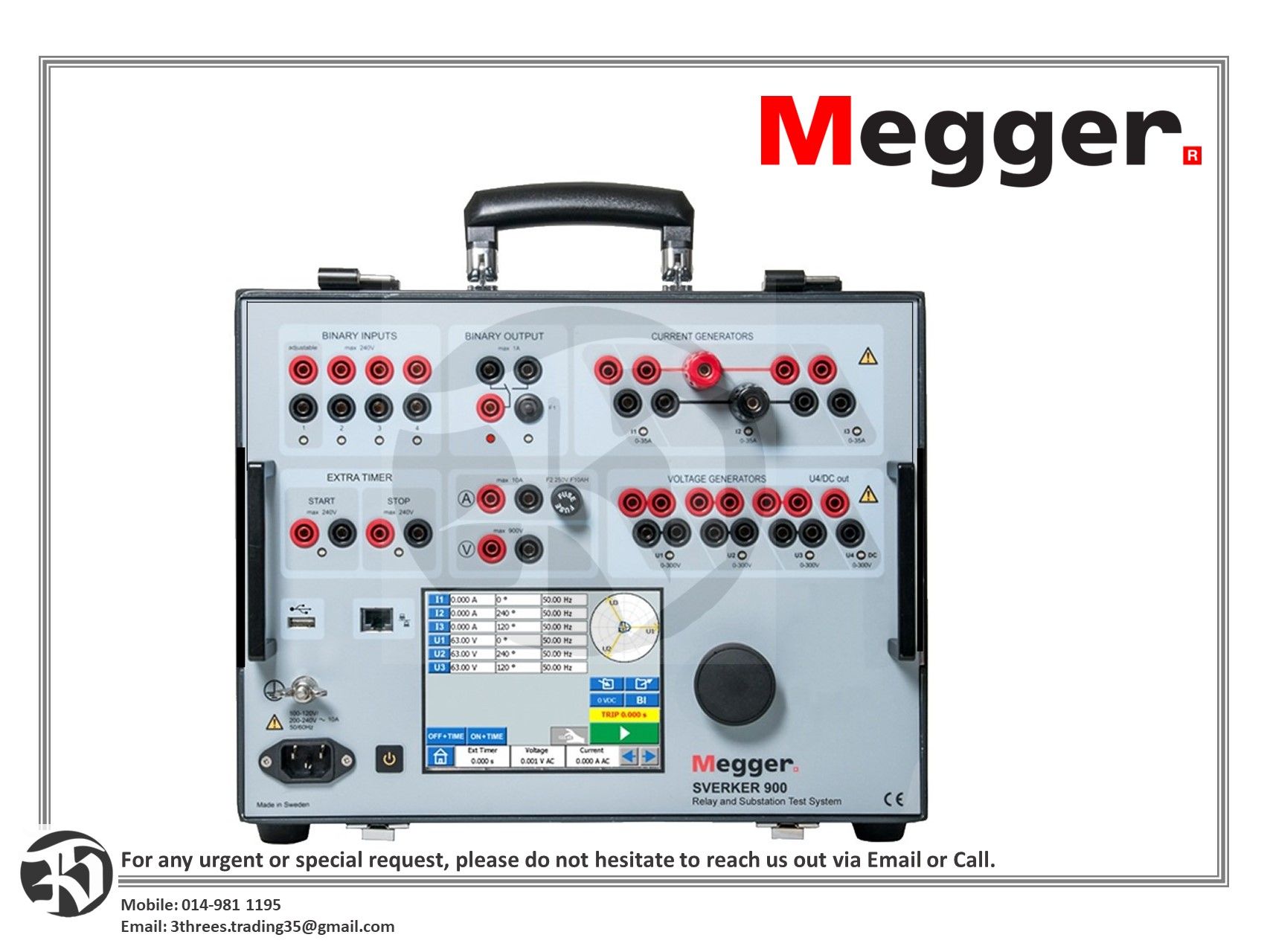 MEGGER SVERKER 900 Relay And Substation Test System (CR-19092)