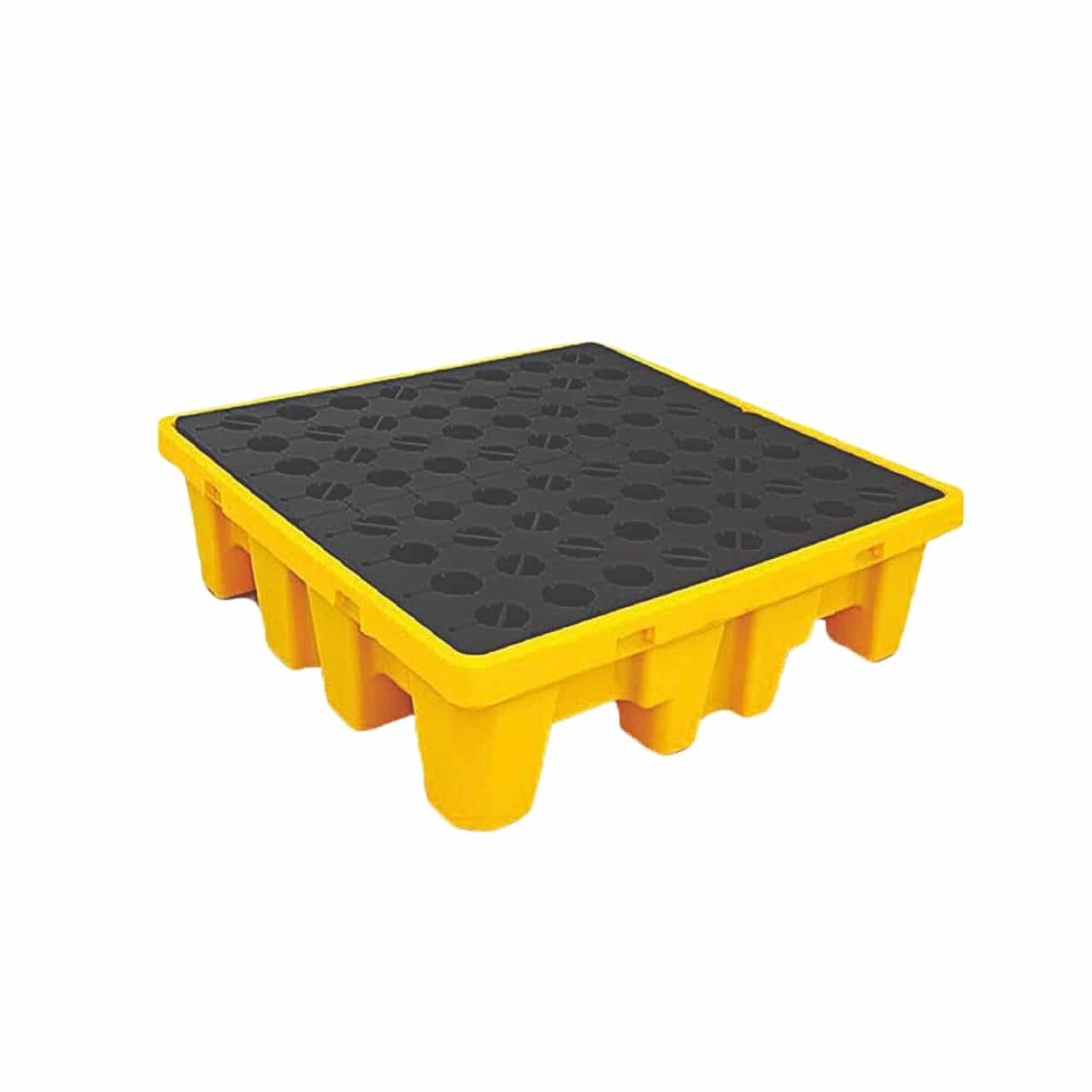 Spill Containment Pallet – 4 Drum (Black & Yellow)